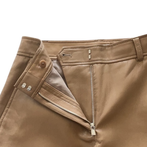 Aritzia Babaton Command Cropped Faux Leather Pant Tan size 4 - Picture 9 of 15